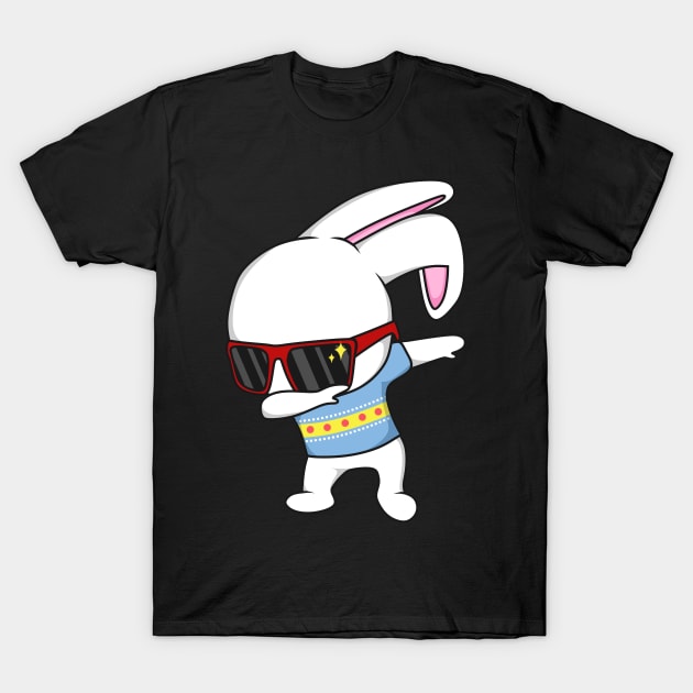 Hip Hop Bunny Dabbing T-Shirt by BadDesignCo